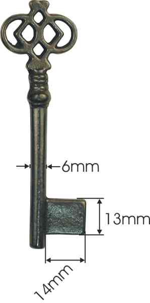 Schlüssel nachgemacht von originalem Model, Eisen blank, alte Schlüssel antike Bild 3