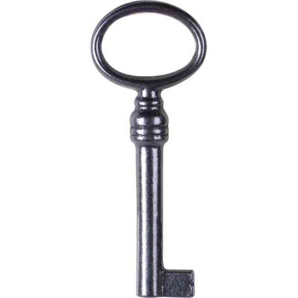 Schlüssel nach Originalmodell mit Eurobart, 65mm, Eisen blank, alte Schlüssel antike