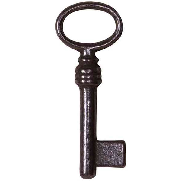 Schlüssel Historie mit Zapfen, 50mm, Eisen blank, für kleine Schlösser