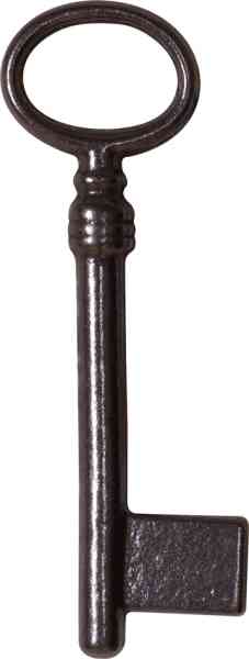 Schlüssel, Vollschlüssel antik, 80mm, Eisen blank