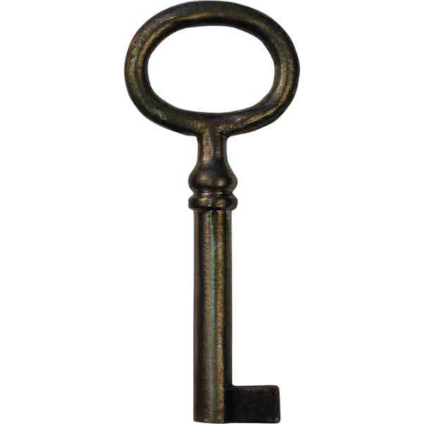 Schlüssel bäuerlich, antik, alt, aus Eisen gegossen, blank