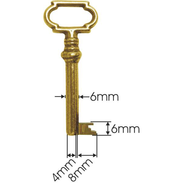 Schlüssel gefräst, Messing poliert für Zuhaltung 2 Bild 3
