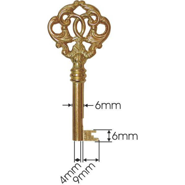 Schlüssel gefräst, Messing poliert für Zuhaltung 6 Bild 3