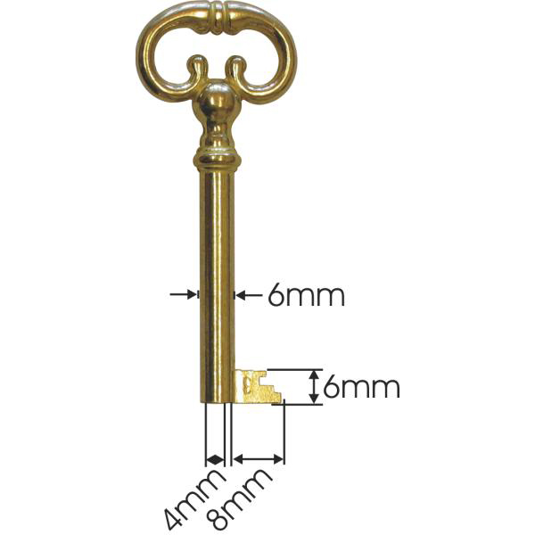 Schlüssel gefräst, Messing poliert für Zuhaltung 6 Bild 3