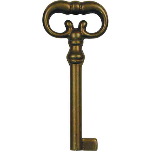 Historischer Schlüssel antik, gebohrt, Messing alt patiniert