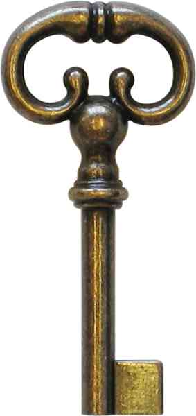 Schlüssel antiker, Messing alt patiniert, 5mm Durchmesser