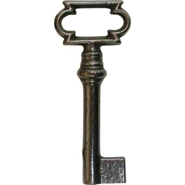 Schlüssel gebohrte antike, alte, Eisen blank