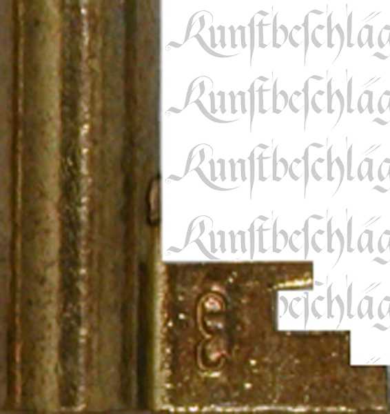Schlüssel gefräst, alt Messing brüniert für Zuhaltung 4, antike Schlüssel