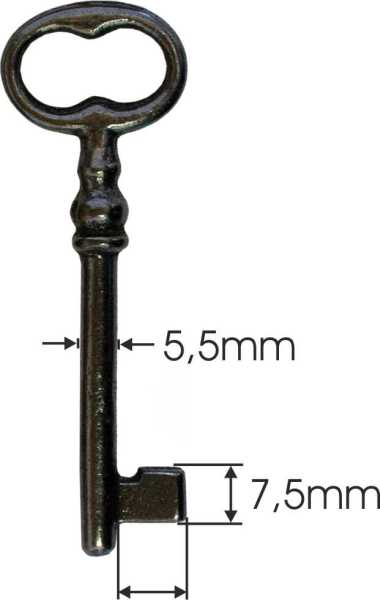 Schlüssel, Eisen blank, für Schlösser 3046/     . Aus Eisen gegossen Bild 3