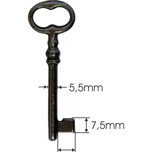 Schlüssel, Eisen blank, für Schlösser 3046/     . Aus Eisen gegossen Bild 3