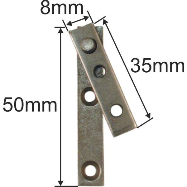 Zapfenband 50mm, Beschläge historisch, für oben+unten, für 1 Möbeltüre komplett, Eisen verzinkt Bild 3