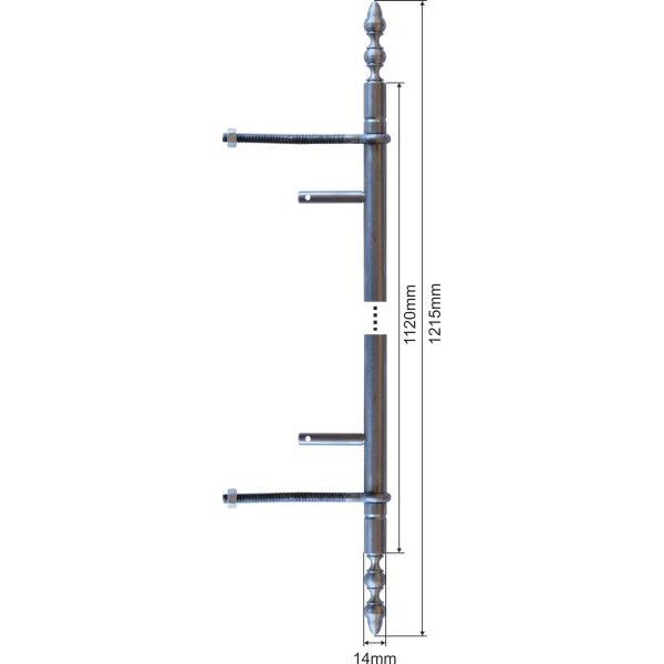 Stangeneinbohrband Eisen blank, langes Band für Möbeltür, Einbohrband Bild 3