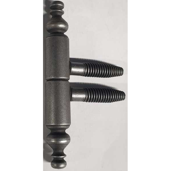 Einbohrband mit Zierkopf, Eisen altgrau, für Möbel, Anuba Bänder, Ø 9x60 mm