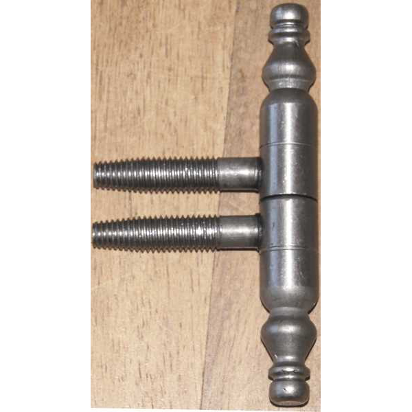 Einbohrband antiker Zierkopf, Eisen roh, für Möbel und Fenster, Anuba Bänder, Ø 13x87 mm, Oberfläche unbearbeitetes Eisen