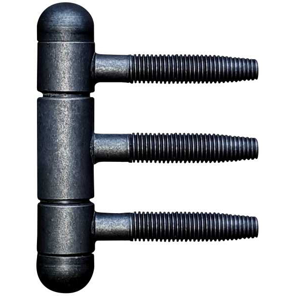 Einbohrband mit Rundkopf Eisen geglüht, matt klar lackiert, 3 teilig, für Zimmertüren