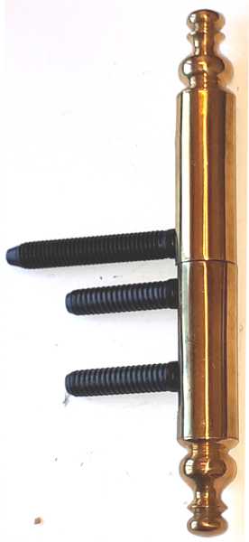 Einbohrband mit 2 Zierhülsen antik Messing poliert, 2 teilig, für Zimmertüren Bild 2