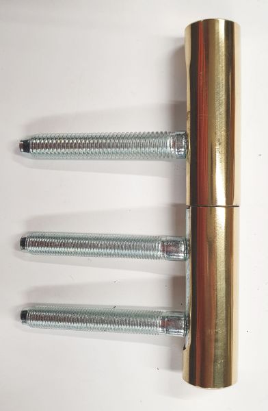 Einbohrband Messing poliert, 2 teilig, für gefälzte Zimmertüren, für Bandtaschen, Simonswerk V 3400 WF + V 0020-2