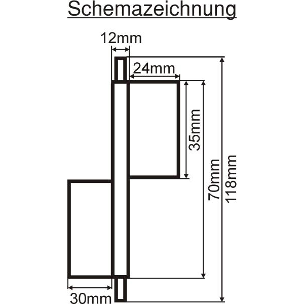 Fischband links, Messing poliert unlackiert Bild 3