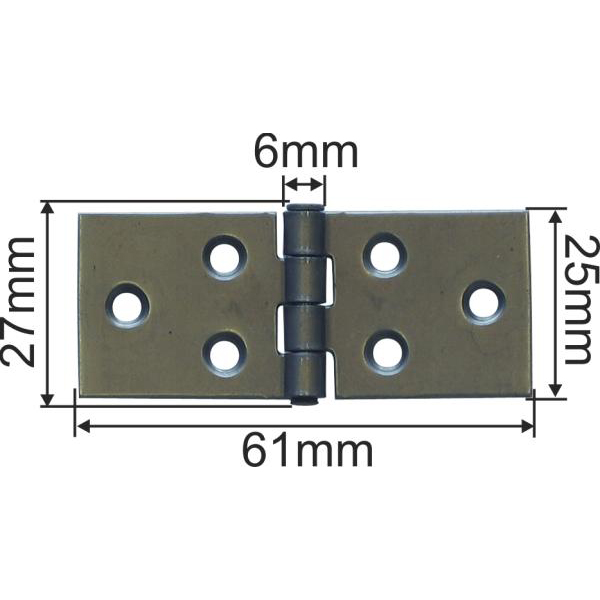 Band, Eisen blank, einfaches Scharnier 25x60mm, trotz der kleinen Größe sehr stabil Bild 3