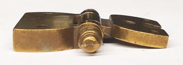 Topfband antik, Topfscharnier alt mit Zierköpfen historisch, altvermessingt Bild 3