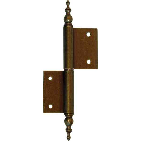 Fischband, Fitsche, links Messing patiniert, antike Fitsche für Möbel