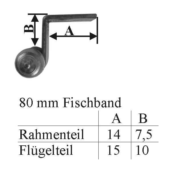 Gekröpftes Möbelband, links, Eisen gerostet und gewachst, Kröpfung D Bild 3