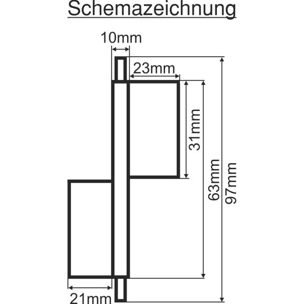 Möbelbänder alt, rechts, Eisen gerostet und gewachst, gekröpftes Möbelband Bild 3