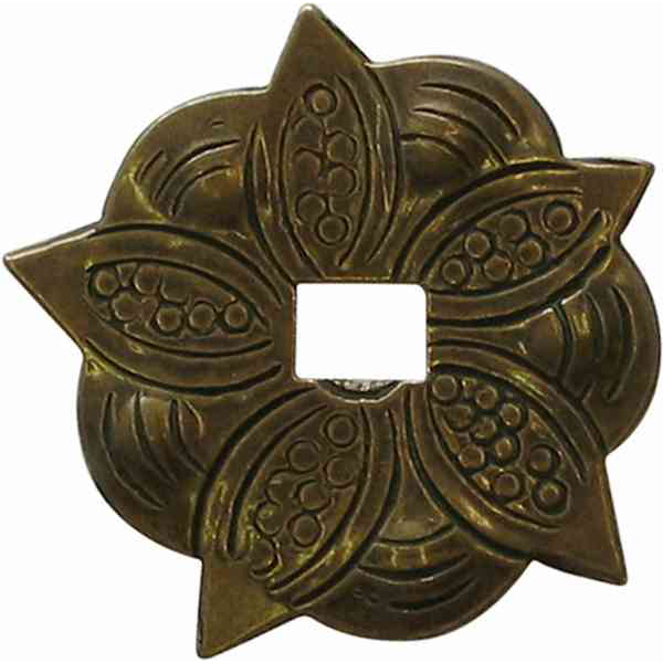 Rosette, Messing patiniert. Handgefertigt aus Blech.