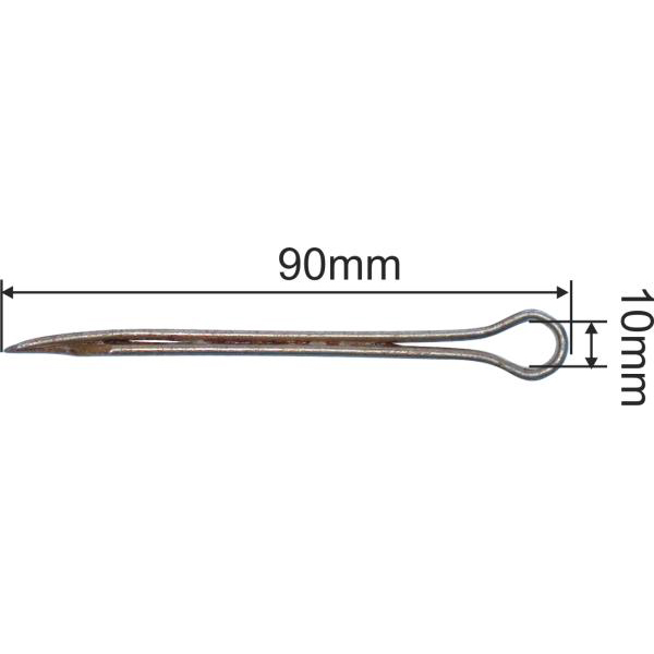 Splint antik, alt, für Truhengriffe in Eisen gerostet und gewachst, antike Optik Bild 3