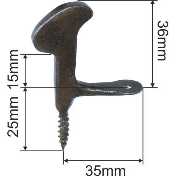 Haken für Schrankfeder antik, Eisen gerostet dann gewachst, handgefertigte super Qualität (SL) Bild 3