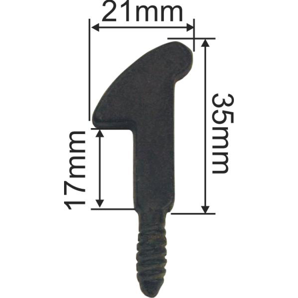 Haken für Schrankfeder alt, Eisen roh, gegossen, antiker Haken Bild 3