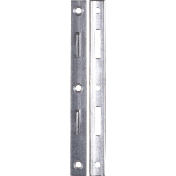 Bettverbinder, Eisen blank. Aus Blech gestanzt und geprägt. 2-teilig