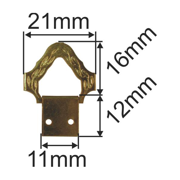 Bilderaufhänger, Messing roh, Bild Aufhänger, antike Optik, altes Design. Aus Blech gestanzt und geprägt. Bild 3