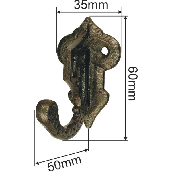 Garderobenhaken Gusseisen schwarz, Kleiderhaken antik, Wandhaken Retro Bild 3