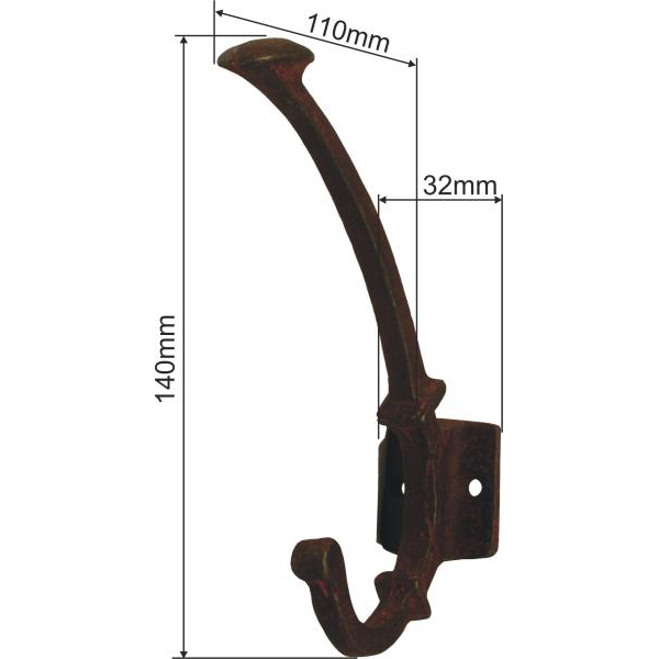 Wandhaken antik Vintage, alt Kleiderhaken Landhaus, altverzinnte Garderobenhaken aus Gusseisen (SL) Bild 3