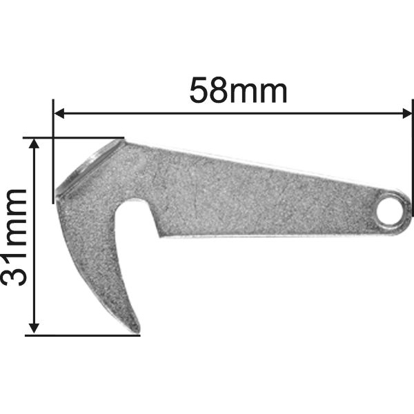 Verschlusshaken alt Eisen blank, rechts. Aus Blech gestanzt und geprägt. Bild 3