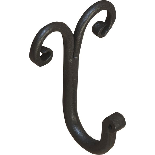 Kleiderhaken antik Wandhaken, aus Eisen geschmiedet schwarz
