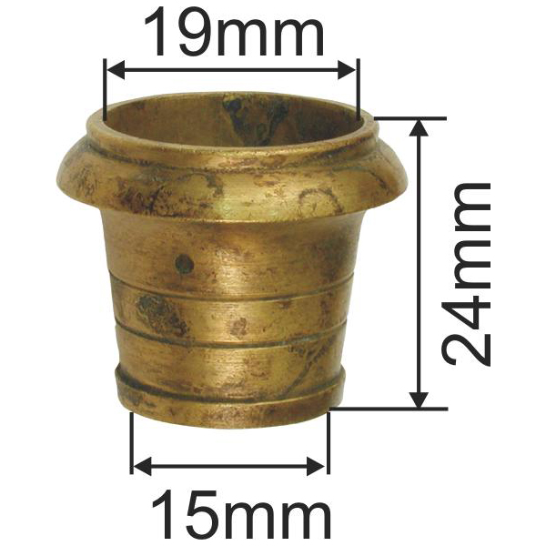 Fußeinfassung rund, Möbelschuh antik, Messing patiniert 19mm Innendurchmesser Bild 3