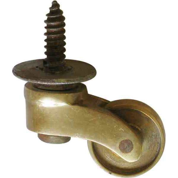 Möbelfußrolle, Möbelrolle antik, Messing patiniert, Rolle: 23mm. Aus