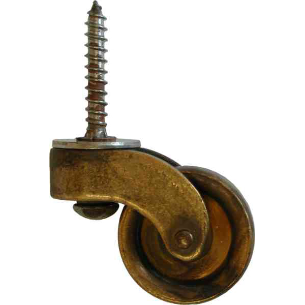 Möbelfußrolle, Möbelrolle antik, Messing patiniert, Rolle: 23mm. Aus Messing gegossen.