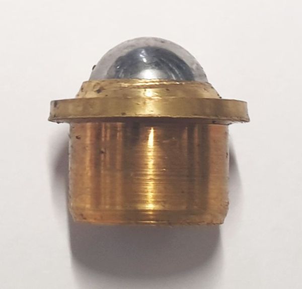 Möbelrolle antik, Messing roh, 15mm, mit Edelstahlkugel, zum Einbohren Bild 2