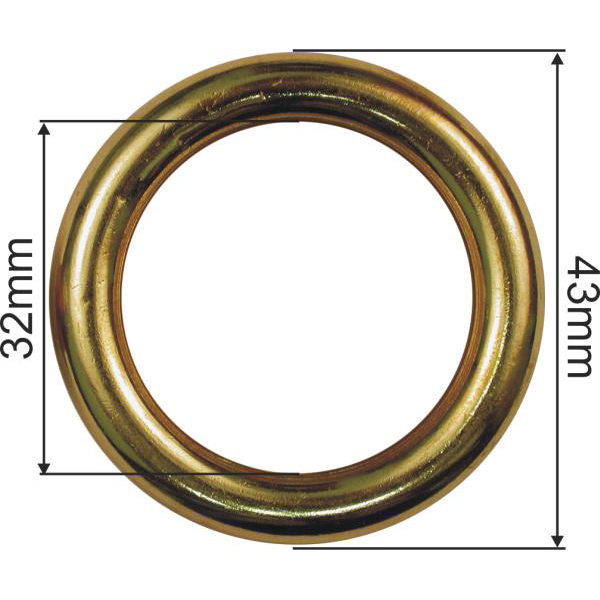 Gardinenring, 43mm, aus Messing roh, Hohlmaterial, Innendurchmesser 33,5mm, Auslaufmodell, nur noch wenige lagernd. Bild 3