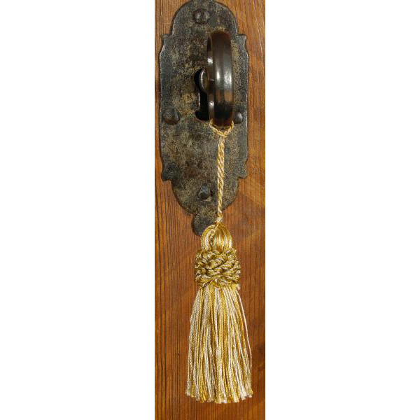 Schlüsselquaste, Gold meliert, Länge: 16cm, Viskose, antike, alte