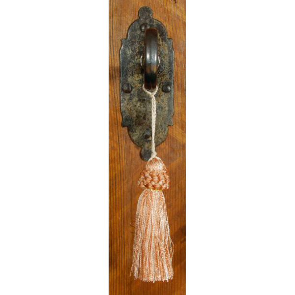 Schlüsselquaste, apricot meliert, Länge: 16cm, Viskose, antike, alte Quaste, Quoddel, Quaddel