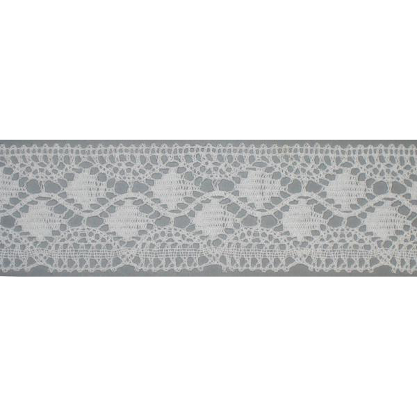 Bordüre, Spitzenborte, 1Meter, Höhe 30mm, Baumwolle schneeweiß