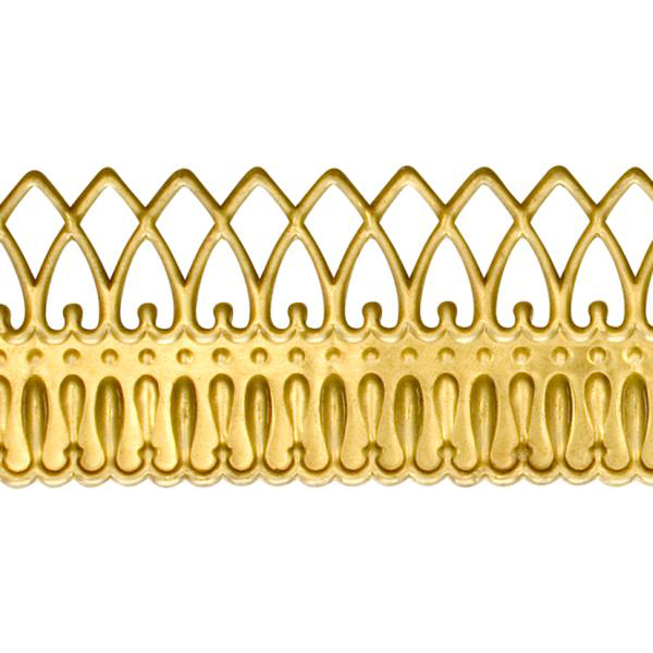 Zierband Historie, Messingband, Messing roh, 1m, Blech geprägt, Zierbeschläge antik für Möbel, Metallbordüre