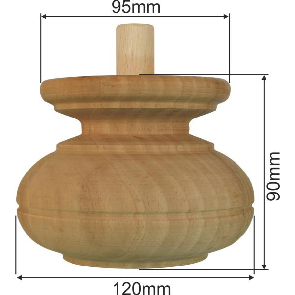 Holzfuß antik, Möbelfuß antik aus Fichte, Ø 120mm, Möbelfuss Holz Historie, nur noch 4 Stück lagernd Bild 3