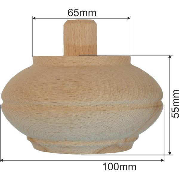 Holzfuß antik, Möbelfuß antik, Buche, Ø 100mm, Möbelfuss Holz Bild 3