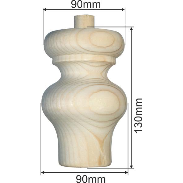 Möbelfüße Holz, Kugelfüße alt, Holzfuß antik, Möbelfuß antik aus Fichte, Ø 85mm Bild 3