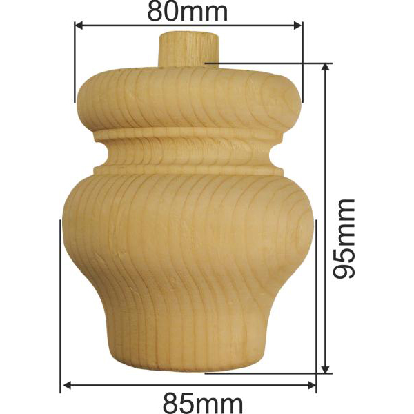 Möbelfüße Holz, Kugelfüße alte, Holzfuß antik, Möbelfuß antik, Fichte, Ø 85mm Bild 3